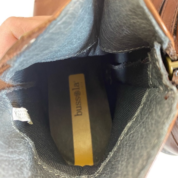 Bussola Antwerpen Rust Brown Leather Womens Ankle Boots Zip Buckle EU40 US 9-9.5 - Picture 8 of 9